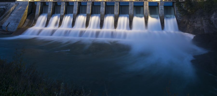 The Seebe Dam near Exshaw in Alberta Canada is used to produce hydroelectricity.